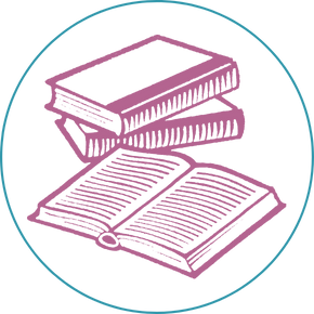 Illustrated Books In Pink Icon