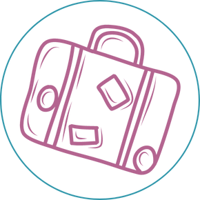 Illustrated Suitcase icon in Pink